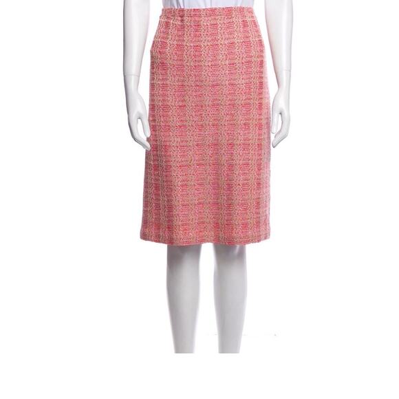 LUXURY ST. JOHN COUTURE PINK TWEED 2-PIECE SKIRT SUIT - SIZE 14 (Made In USA) - Picture 3 of 16